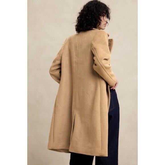 NWT Banana Republic Wool Blend Timeless Topcoat in Afternoon Latte Size XS - Picture 3 of 7